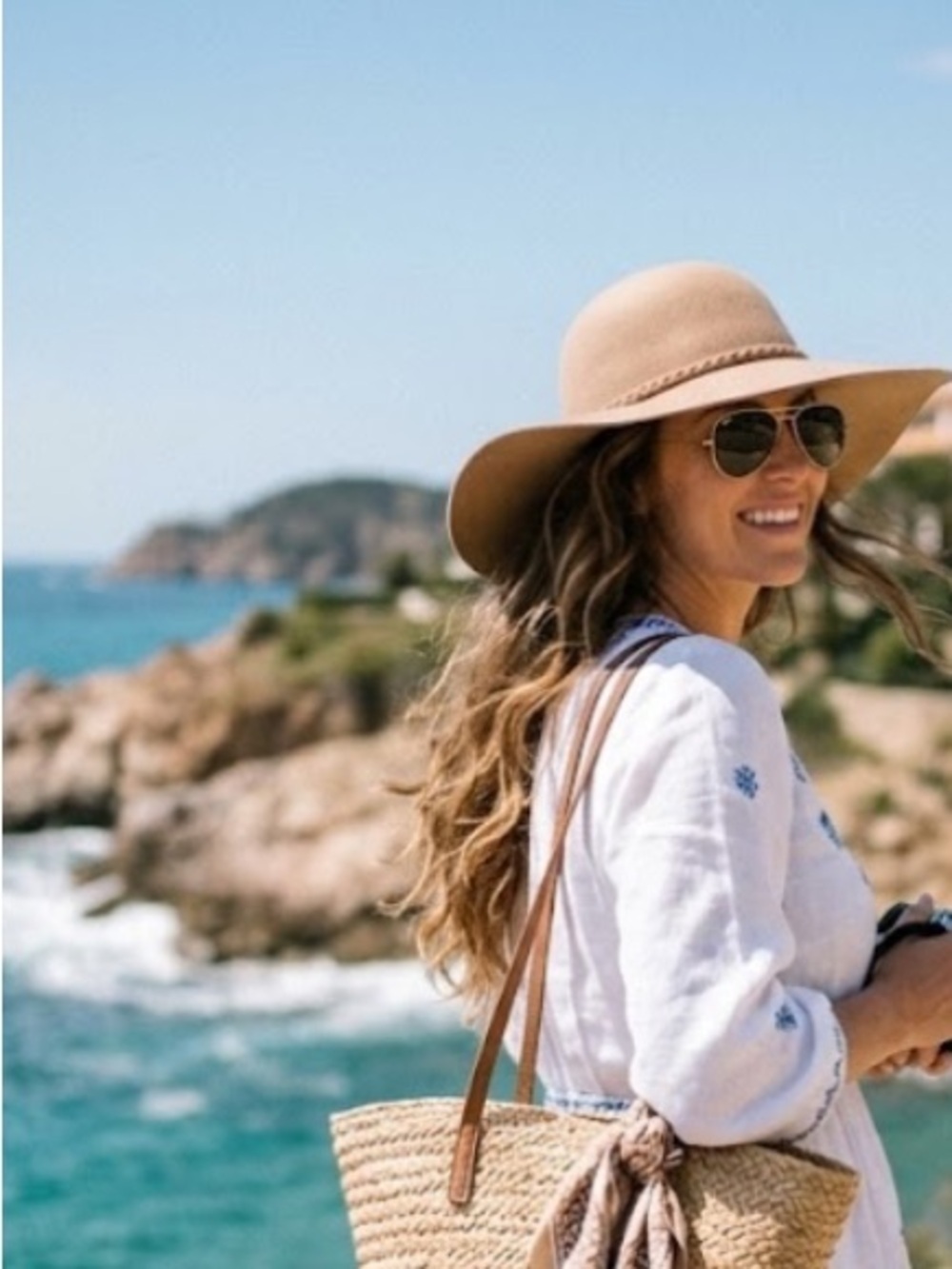 Sun Hat Headwear Womens Fashion Belted Felt Floppy Beige Beach Hat